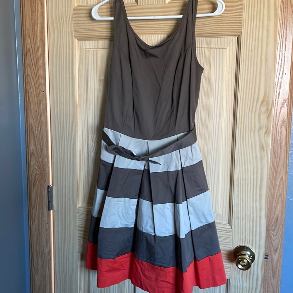 BANANA REPUBLIC grey/tan/orange dress | Size 6 | in excellent condition